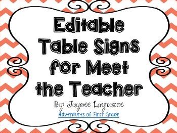 Editable Meet the Teacher Table Signs by Jaymee Laymance | TpT