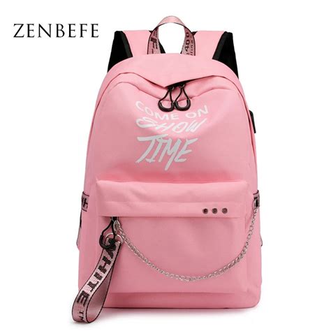 Aliexpress.com : Buy ZENBEFE Pink Backpacks Waterproof School Bag For Girl Reflective Come On ...