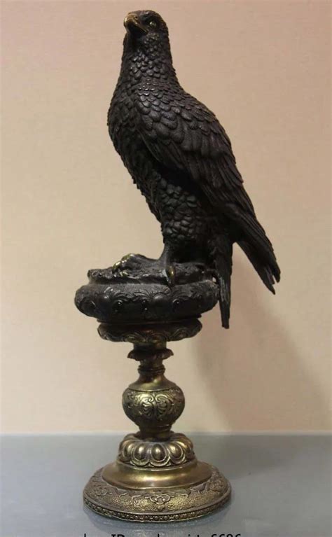 Western Art Deco Bronze Copper Eagle Falcon Hawk Bird Artwork Sculpture ...