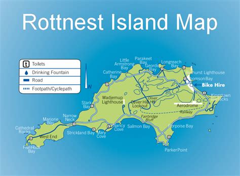 Rottnest Island Map | Island map, Map, Island