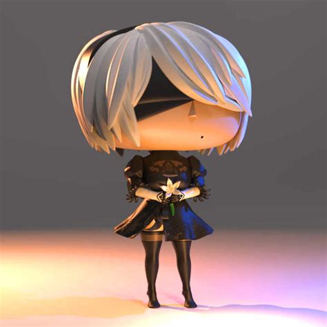 2-B from Nier: Automata- Funko Pop Design - ZBrushCentral