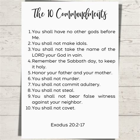 The 10 Commandments Exodus 20:2-17 Bible Verse Wall Art, Poster , Prints, Verses, DIGITAL ...