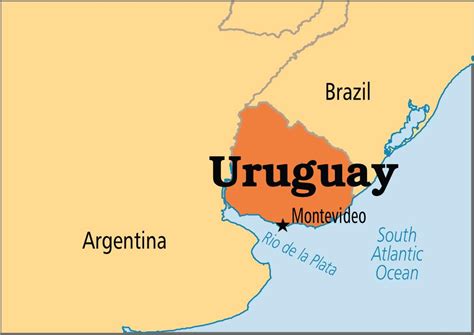 Capital of Uruguay map - Uruguay capital map (South America - Americas)