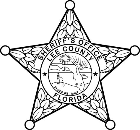 ArtStation - LEE COUNTY FLORIDA SHERIFF BADGE VECTOR FILE Black white vector outline or line art ...