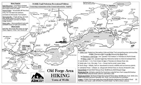 Hiking Map of the Old Forge, NY area. | Hiking map, Old forge, Map brochures