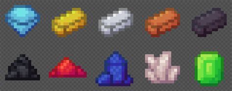 I started doing a Minecraft texture pack! In order, these are the Diamond, Gold Ingot, Iron ...