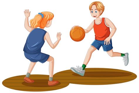 Kids Playing Basketball Clip Art