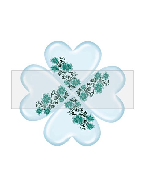 Clover Heart Flower4-Digital ClipArt-Art Clip-Gift Tag-Notebook-Scrapbook-banner - Paper Crafts