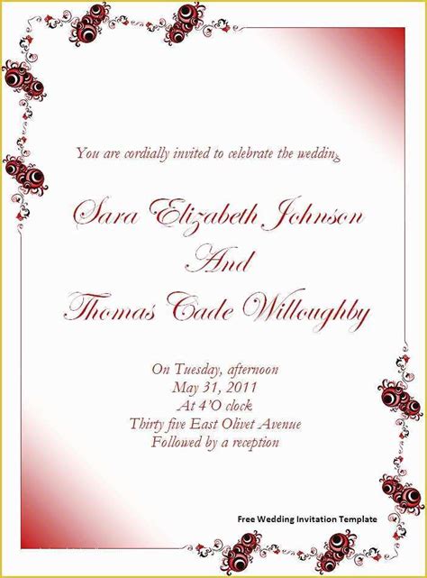 Microsoft Word Invitation Templates Free Of Wedding Invitation Card Template Word ...