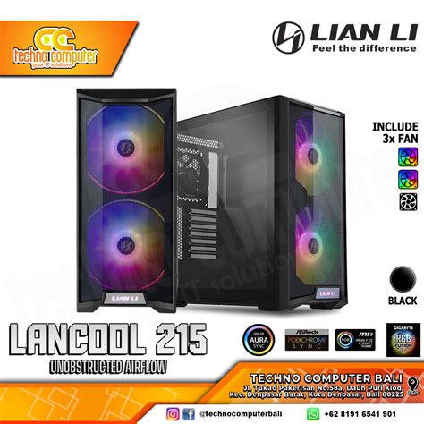 CASING LIAN LI LANCOOL 215 Black - Mid Tower E-ATX Case Tempered Glass ...