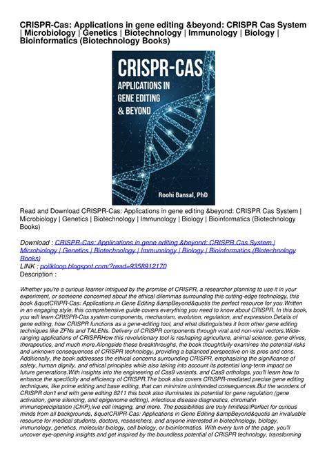 [PDF] READ Free CRISPR-Cas: Applications in gene editing beyond: CRISPR C - CRISPR-Cas: - Studocu