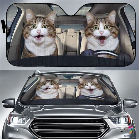 Funny Cat Couple Sun Shade Car Window Shades Sun Shades CM Cat Lover Gift Dog Lover Gift ...