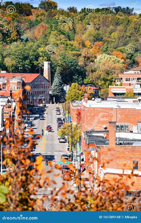 Cityscape View of Stillwater Minnesota from an Aerial Overlook in the ...