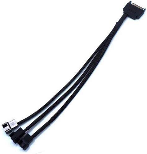 SATA to 3 Way Splitter Cable Adapter Compatible with 3-Pin and 4-Pin PWM PC Cooling Fan ...