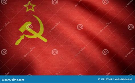 Soviet Union Flag Waving. USSR Flag Waving Animation Stock Image ...