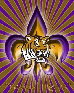 an image of a tiger on a purple and yellow background