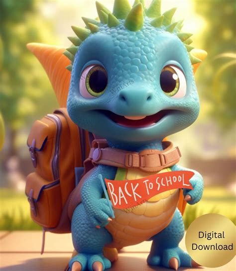 Cute Dino Back to School Printable Nursery Digital Instant - Etsy