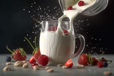 Premium AI Image | Photorealistic Product shot Food photography Milk