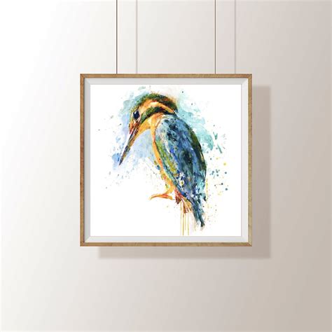 Kingfisher Bird, Printable Watercolor Painting, Fauna, Wildlife ...