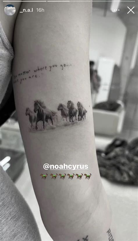 Noah Cyrus Tattoo Horses (2022) | Elegant tattoos, New tattoos, Cow tattoo