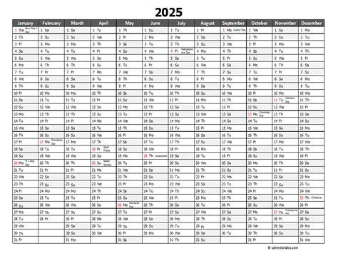 2025 Excel Calendar Planner 12 - Sarah Greene