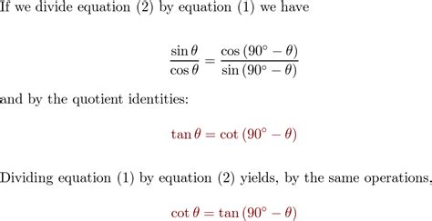 Cofunction identities exist for other pairs of trigonometric | Quizlet