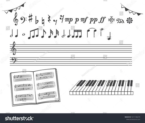 Grand Piano Set Music Notes Vector Stock Vector (Royalty Free ...