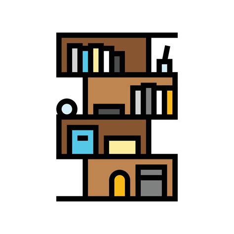 bookshelf living room color icon vector illustration 21233750 Vector ...