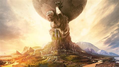 HD wallpaper: giant man carry earth statue, Sid Meier's Civilization VI ...