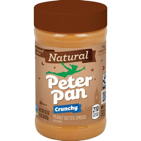 Peter Pan Natural Peanut Butter, Crunchy Peanut Butter, 16.3 Oz - Walmart.com - Walmart.com