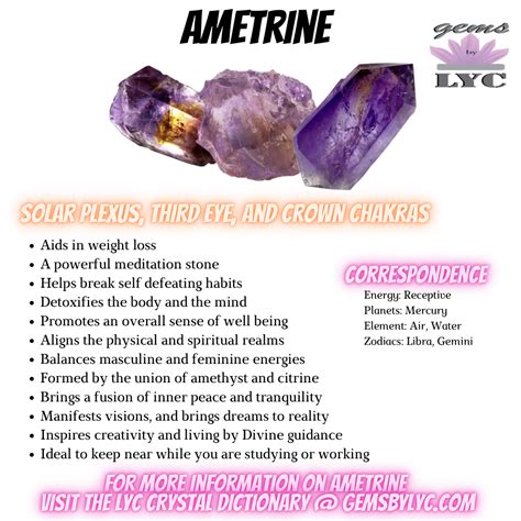 Ametrine Properties and Affirmations | Gems By LYC | Crystals healing ...