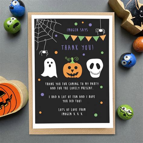 Personalised Thank You Halloween Cards By Sunny Clouds