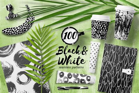 100 Abstract Black & White Patterns - Design Cuts