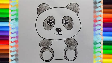 How to draw a cute panda - Easy animals to draw for kids - How to draw ...