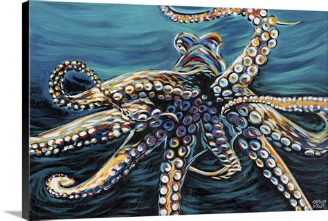 Wild Octopus II | Canvas Wall Art, Coastal Home Decor | 24x16 - Walmart.com