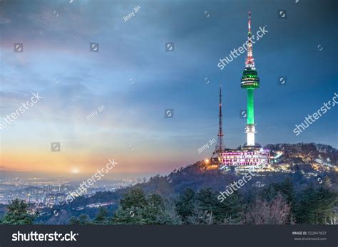 View Sunset Seoul City Seoul Tower Stock Photo (Edit Now) 552847837