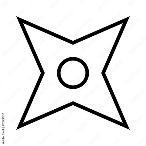 Ninja shuriken throwing star line art icon for games and websites Stock Vector | Adobe Stock