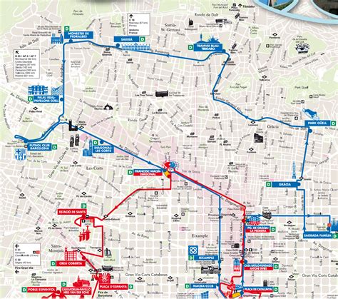 Hop On Hop Off Barcelona Route Map