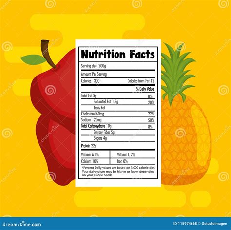 Fruits Group with Nutrition Facts Stock Vector - Illustration of fresh ...