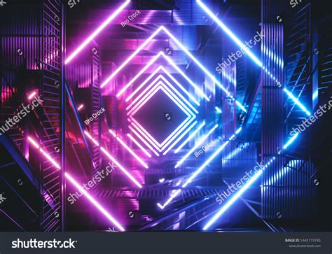 Cyberpunk Neon Background Concept 3d Rendering Stock Illustration ...