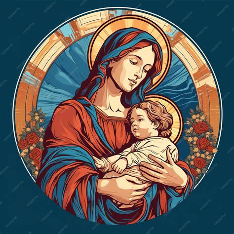 Premium AI Image | An illustration of a woman holding a baby and a ...