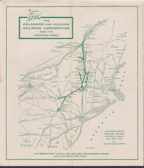 Delaware & Hudson Railroad NY-Montreal Passenger Train Timetable 4/29 1962