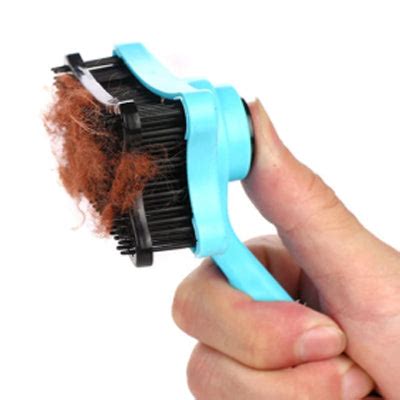 Chihuahua or Small Dog Grooming Brush with Hair Release Button Sky Blu ...