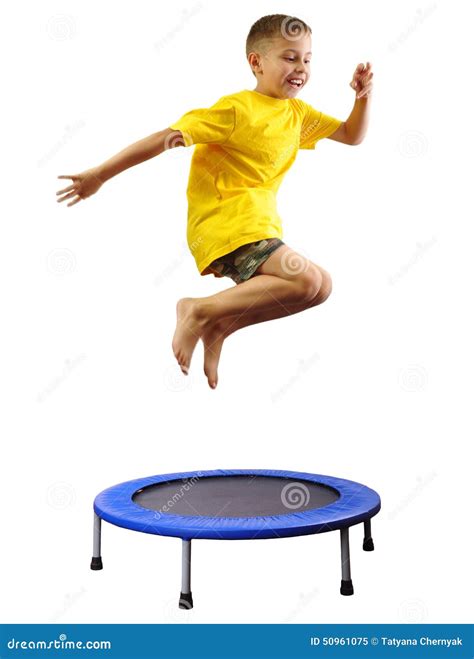 Child Jumping On Trampoline