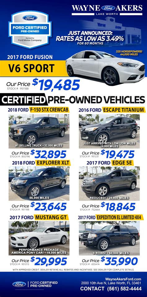 Certified Pre-Owned Vehicle Specials Lake Worth | Wayne Akers Ford