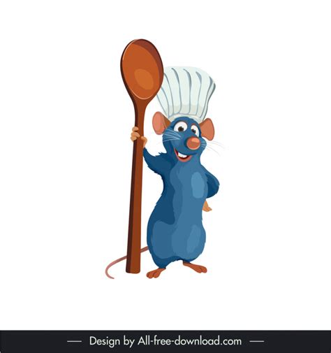 Remy ratatouille icon cute stylized cartoon mouse sketch Vectors images ...