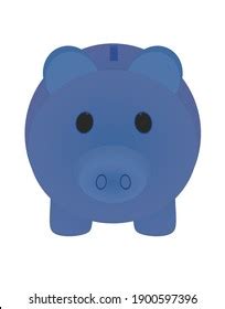 Blue Piggy Bank Front View Vector Stock Vector (Royalty Free) 1900597396 | Shutterstock