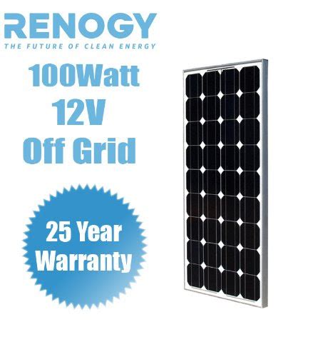 Review of RENOGY 100 Watt 100w Monocrystalline Photovoltaic PV Solar Panel Module 12V Battery ...