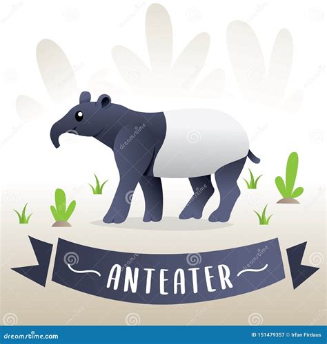 Cute cartoon anteater stock vector. Illustration of design - 151479357