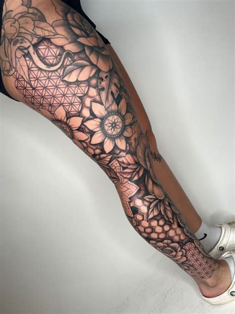 Leg sleeve / leg sleeve with filler | Leg tattoos women, Leg sleeve ...